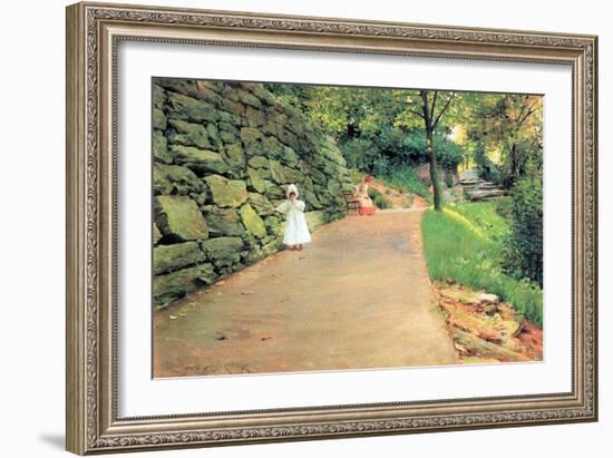 In the Park - a Byway-William Merritt Chase-Framed Art Print