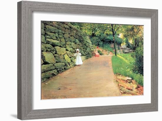 In the Park - a Byway-William Merritt Chase-Framed Art Print