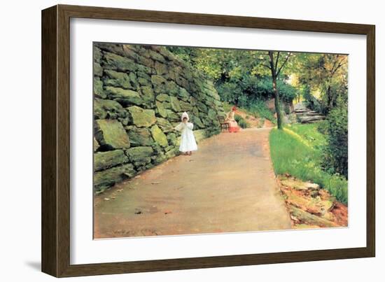 In the Park - a Byway-William Merritt Chase-Framed Art Print