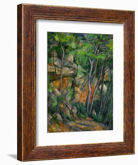 In the Park at Chateau Noir, 1898-1900-Paul Cézanne-Framed Giclee Print