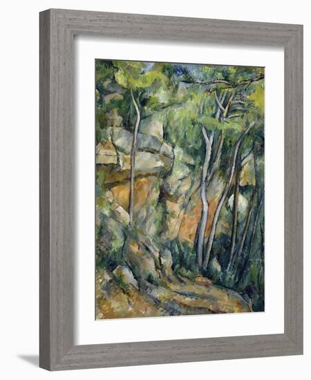 In the Park of Chateau Noir-Paul Cézanne-Framed Giclee Print