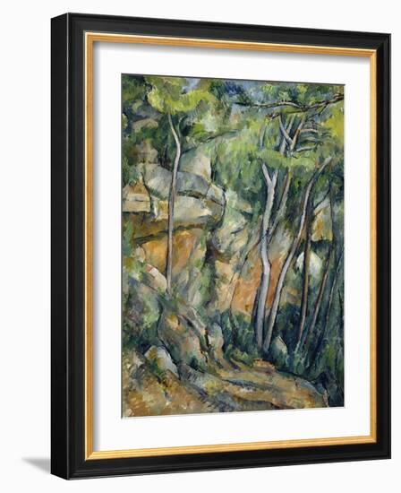 In the Park of Chateau Noir-Paul Cézanne-Framed Giclee Print