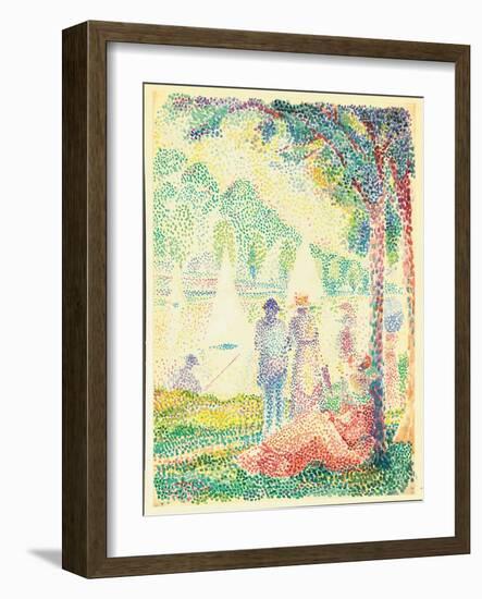 In the Park (Watercolour on Paper)-Hippolyte Petitjean-Framed Giclee Print