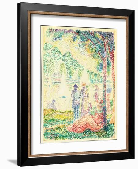 In the Park (Watercolour on Paper)-Hippolyte Petitjean-Framed Giclee Print