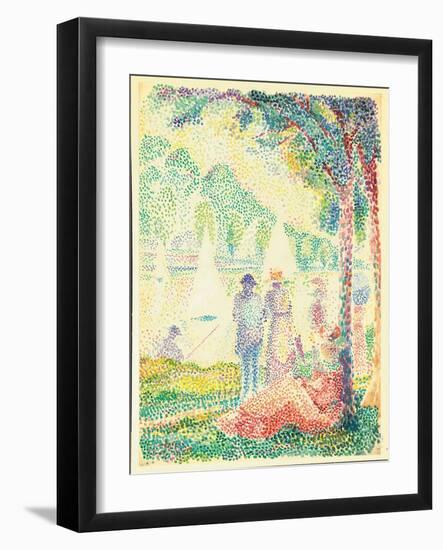 In the Park (Watercolour on Paper)-Hippolyte Petitjean-Framed Giclee Print