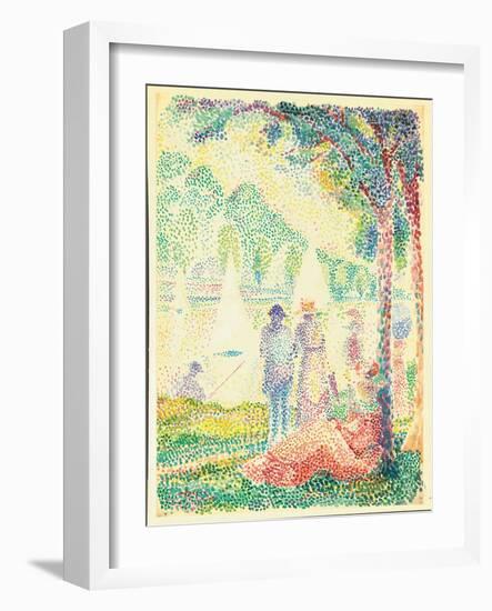 In the Park (Watercolour on Paper)-Hippolyte Petitjean-Framed Giclee Print