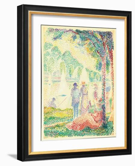 In the Park (Watercolour on Paper)-Hippolyte Petitjean-Framed Giclee Print