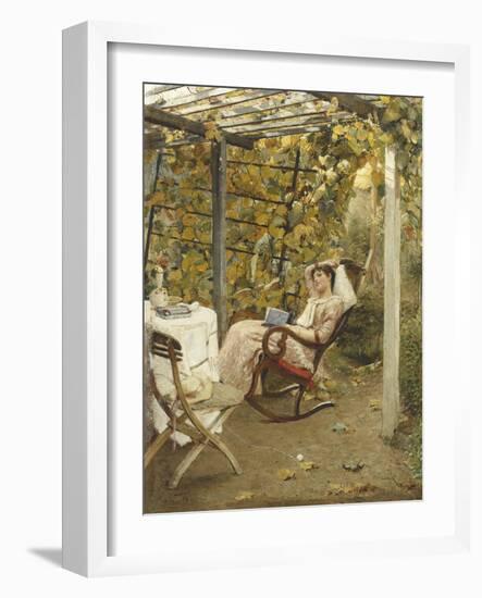 In the Pergola. 1894-Oscar Bluhm-Framed Giclee Print