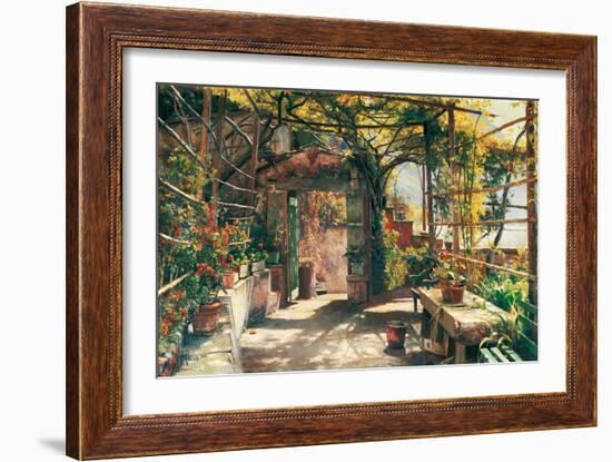 In the Pergola-Peder Monsted-Framed Art Print