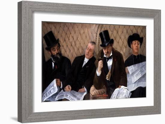 In the Railway Carriage-Pierre Carrier-belleuse-Framed Giclee Print