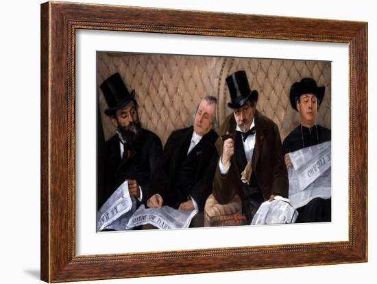 In the Railway Carriage-Pierre Carrier-belleuse-Framed Giclee Print