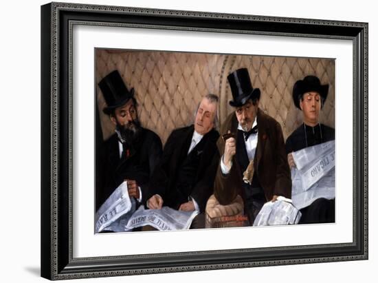 In the Railway Carriage-Pierre Carrier-belleuse-Framed Giclee Print