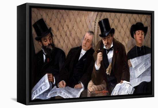 In the Railway Carriage-Pierre Carrier-belleuse-Framed Premier Image Canvas