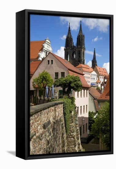 In the Red Steps in the Old Town of Mei§en, View to the Cathedral-Uwe Steffens-Framed Premier Image Canvas