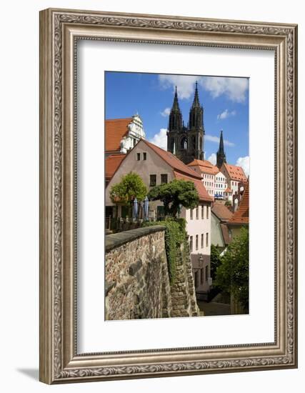 In the Red Steps in the Old Town of Mei§en, View to the Cathedral-Uwe Steffens-Framed Photographic Print