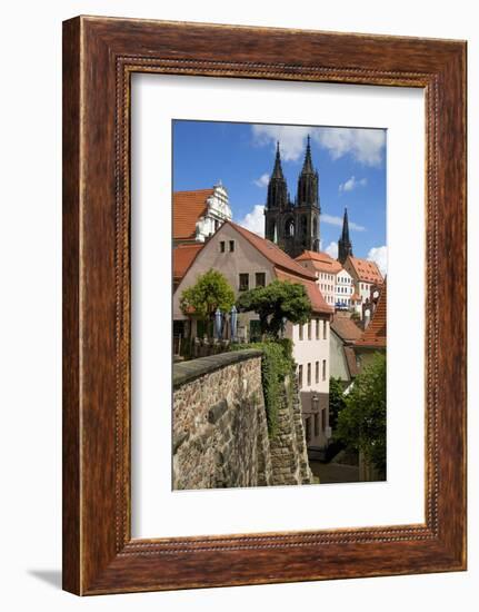 In the Red Steps in the Old Town of Mei§en, View to the Cathedral-Uwe Steffens-Framed Photographic Print