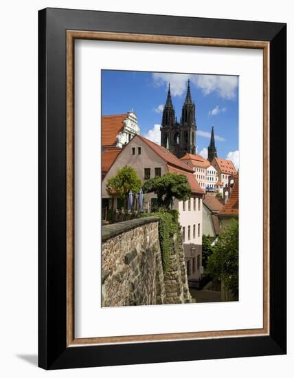 In the Red Steps in the Old Town of Mei§en, View to the Cathedral-Uwe Steffens-Framed Photographic Print