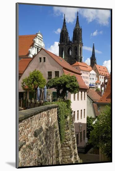 In the Red Steps in the Old Town of Mei§en, View to the Cathedral-Uwe Steffens-Mounted Photographic Print