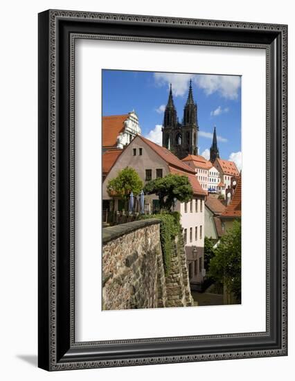 In the Red Steps in the Old Town of Mei§en, View to the Cathedral-Uwe Steffens-Framed Photographic Print