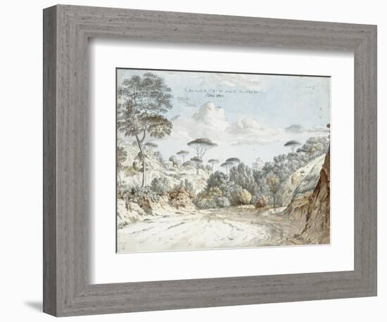 In the Road to Santa Maria De'Monti, Near Naples: Morning-Thomas Jones-Framed Giclee Print