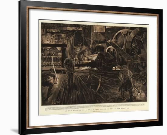 In the Rolling Mill of an Ironworks in the Black Country-Henri Lanos-Framed Giclee Print