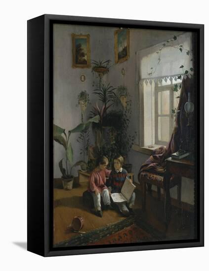 In the Room. Young Boys Looking at Book, 1854-Ivan Phomich Khrutsky-Framed Premier Image Canvas