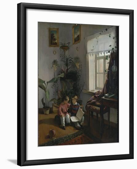 In the Room. Young Boys Looking at Book, 1854-Ivan Phomich Khrutsky-Framed Giclee Print