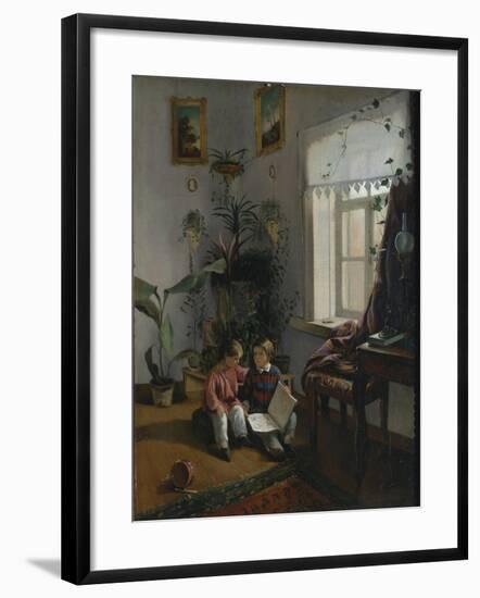 In the Room. Young Boys Looking at Book, 1854-Ivan Phomich Khrutsky-Framed Giclee Print