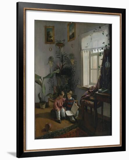 In the Room. Young Boys Looking at Book, 1854-Ivan Phomich Khrutsky-Framed Giclee Print