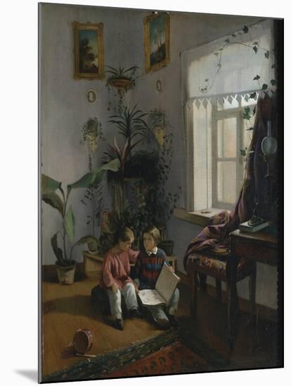 In the Room. Young Boys Looking at Book, 1854-Ivan Phomich Khrutsky-Mounted Giclee Print