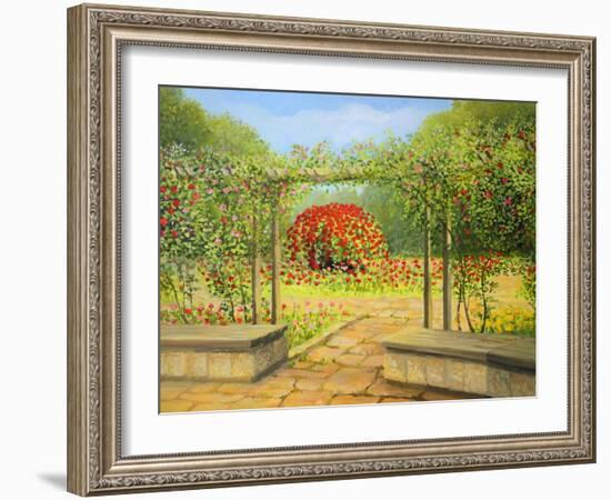 In The Rose Garden-kirilstanchev-Framed Art Print