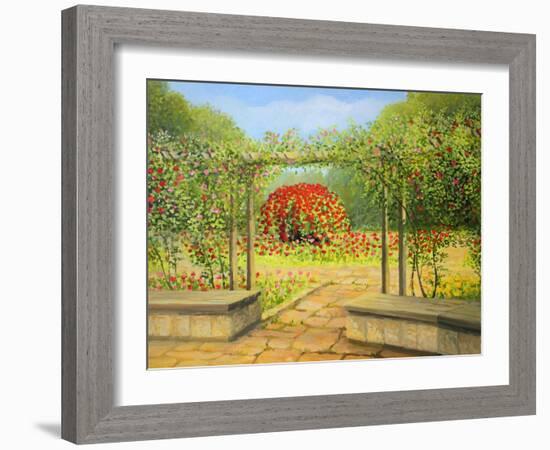 In The Rose Garden-kirilstanchev-Framed Art Print