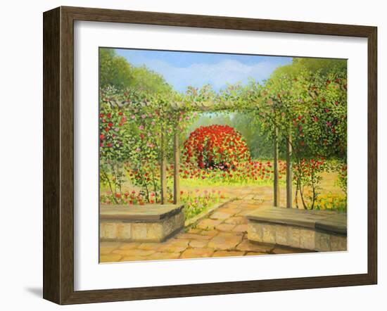 In The Rose Garden-kirilstanchev-Framed Art Print