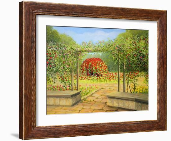 In The Rose Garden-kirilstanchev-Framed Art Print