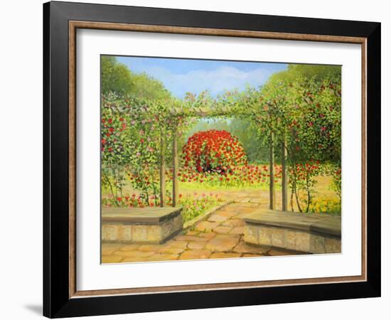 In The Rose Garden-kirilstanchev-Framed Art Print