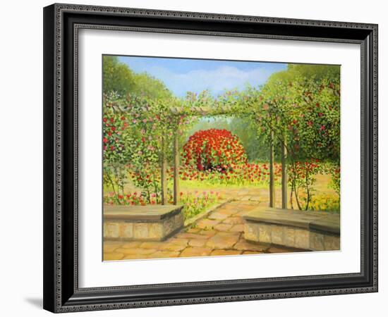 In The Rose Garden-kirilstanchev-Framed Art Print