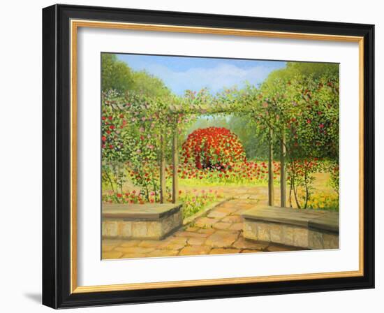 In The Rose Garden-kirilstanchev-Framed Art Print