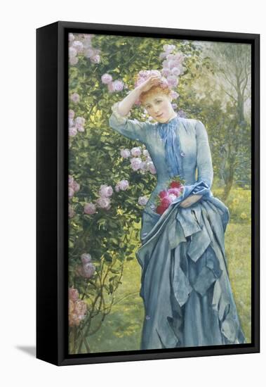 In the Rose Garden-Edward Killingworth Johnson-Framed Premier Image Canvas