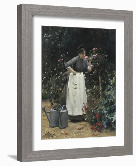 In the Rose Garden-Victor Gilbert-Framed Giclee Print