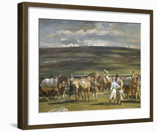 In The Saddling Paddock, March Meet, Cheltenham-Sir Alfred Munnings-Framed Premium Giclee Print