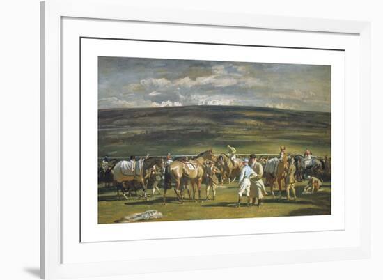 In the Saddling Paddock, March Meet, Cheltenham-Sir Alfred Munnings-Framed Premium Giclee Print