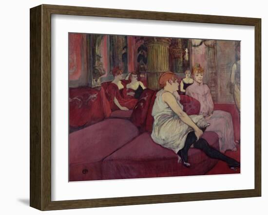 In the Salon at the Rue des Moulins, 1894-Henri de Toulouse-Lautrec-Framed Giclee Print