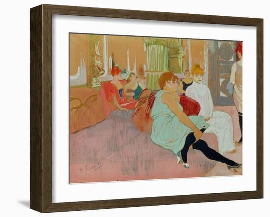 In the Salon at the Rue des Moulins, 1894-Henri de Toulouse-Lautrec-Framed Giclee Print