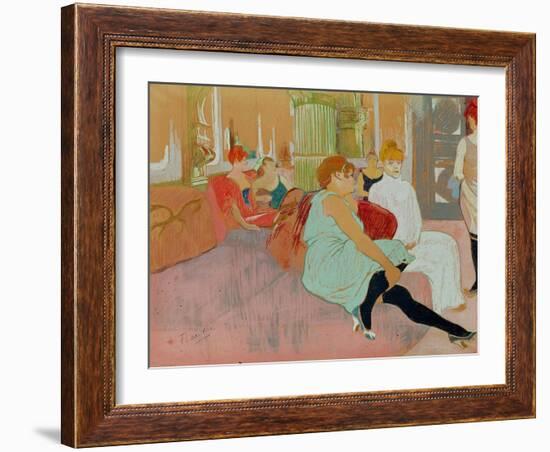 In the Salon at the Rue des Moulins, 1894-Henri de Toulouse-Lautrec-Framed Giclee Print