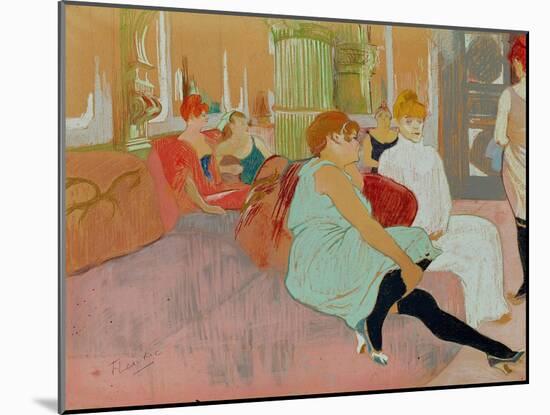 In the Salon at the Rue des Moulins, 1894-Henri de Toulouse-Lautrec-Mounted Giclee Print