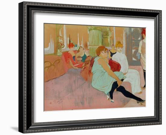 In the Salon at the Rue des Moulins, 1894-Henri de Toulouse-Lautrec-Framed Giclee Print