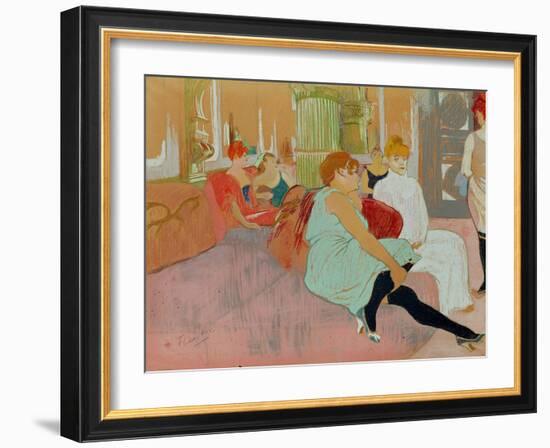 In the Salon at the Rue des Moulins, 1894-Henri de Toulouse-Lautrec-Framed Giclee Print