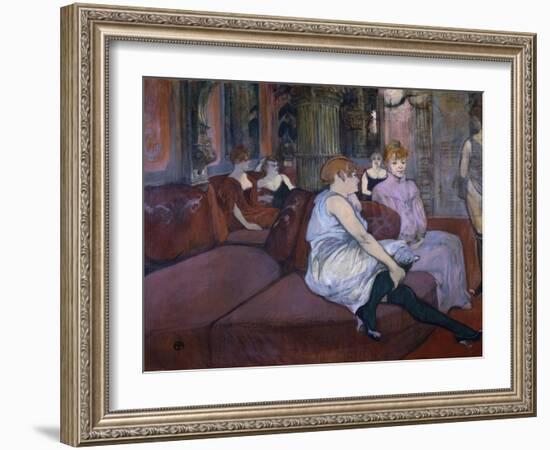 In the Salon at the Rue Des Moulins-Henri de Toulouse-Lautrec-Framed Art Print