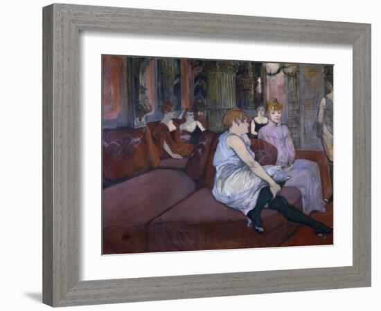 In the Salon at the Rue Des Moulins-Henri de Toulouse-Lautrec-Framed Art Print