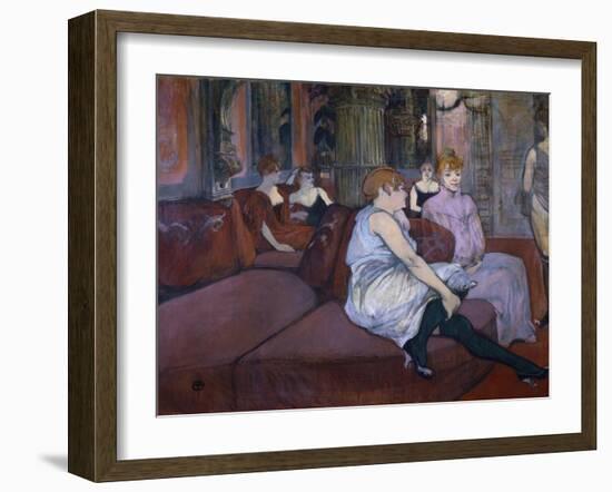 In the Salon at the Rue Des Moulins-Henri de Toulouse-Lautrec-Framed Art Print